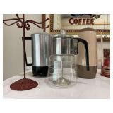 Assorted decorative coffee pots