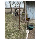 Metal plant stand with three hanging plant holders