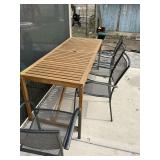 Outdoor table 78x30x30 with 4 chairs