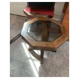 2 Octagon Side tables with glass tops