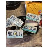 License plates and assorted miscellaneous tote