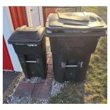 2 Rolling Trashcans - 96gal & 32 gal