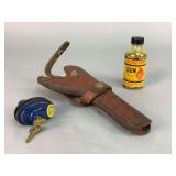 Winchester Gun Oil, Leather holster, Gun lock