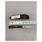 Quail Forever/Pheasants Forever knife w/leather sheath