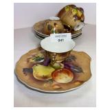 Lefton China Hand Painted Fruit Motif Cup and Saucer Set