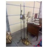 Two Floor Lamps with Adjustable Arms, and Metal hanger