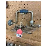 Vintage Stanley Brace and a 10 piece set of auger bits