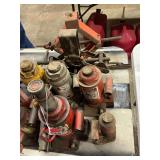 6 bottle jacks, 2 scissor jacks