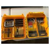 Dewalt new set of bits, nut drivers, drill bits, 1/4 inch extensions