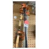 4 - 36 inch Jorgensen wood clamps and 1 Pony 1/2 inch pipe clamp