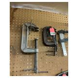 5 C clamps and 2 quick set clamps