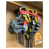 12 vise grip wood clamps various lengths and 2 hand clamps