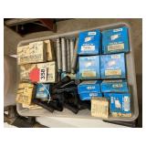 Blackburn Model OD Wire splicing tool with several boxes of crimps and sleeves, with all 3 dies attached, insulated handles
