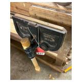 Jorgensen 4x10 wood vise with quick release, screwed to bench