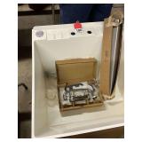 1 new fiberglass deep sink with legs and new faucet with box included