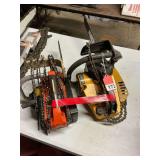 Echo 12 chain saw and Poulan S25 AV chain saw, both were running great, comes with a few chains