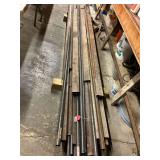 Several hundred pounds of steel - 1x3x1/4 inch tubing, 1 inch steel pipe, 2x2x1/4 angle, 2x2x1/8 inch angle, 40 feet of 2x2x1/4 tubing, several feet of flat iron x 1/4 inch thick. About 500 lineal fee
