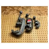 1 Ridgid plastic pipe cutter, 1 - 2 inch tubing cutter and 1 - 1 inch tubing cutter Ridgid