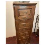 Four drawer wooden filing cabinet no contents