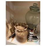 Miscellaneous glassware, vases, & McCoy Cannister