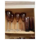 Wine colored glassware set