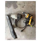 Porter and cable framing nailer and DeWalt drywall screw gun
