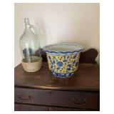 Glass jar and bowl