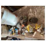 Black disc grinder, wheels, fittings, adapters, and more