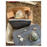 Tub, snail light, and other glassware
