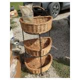 Three tier basket storage