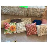 Assorted decorative pillows