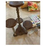 Plant stand, basket, lamp, plate holders, and more