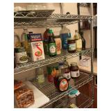 6 Shelf Metal rack with contents