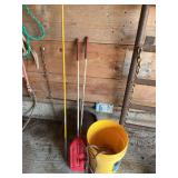 Paddles, cattle prod and hay hooks