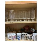 Mugs and clear stemware