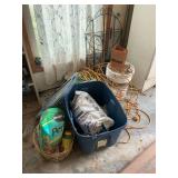 Extension cord, fertilizer, egg basket, miscellaneous items