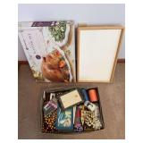 Ceramic new platter set, bed tray and other assorted decor items