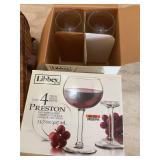 Wine bottle carrier, and glass stemware