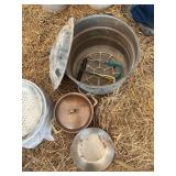 Large pot with strainer, copper pot, hot water canner