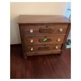 Vintage three drawer chest of drawers - no contents