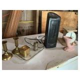 Vintage baby scale, small Lasco heater and assorted odds and ends