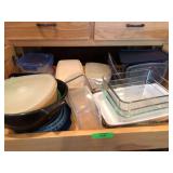 Glass storage containers, small corning ware, and other plastic storage