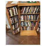 Wood cabinet with DVDs
