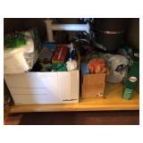 Cleaning supplies under kitchen cabinet