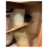 Pressure Canner, large pot and plastic container