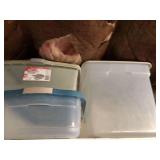 Three empty totes
