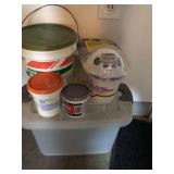 Joint compound drywall, respirator, and small tote