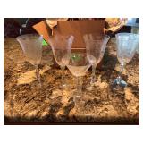 Clear beautiful etched goblets