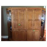 Large wooden lighted bookshelves - 4 units