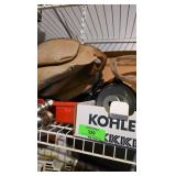 Toolbelt, trailer balls, and other assorted items